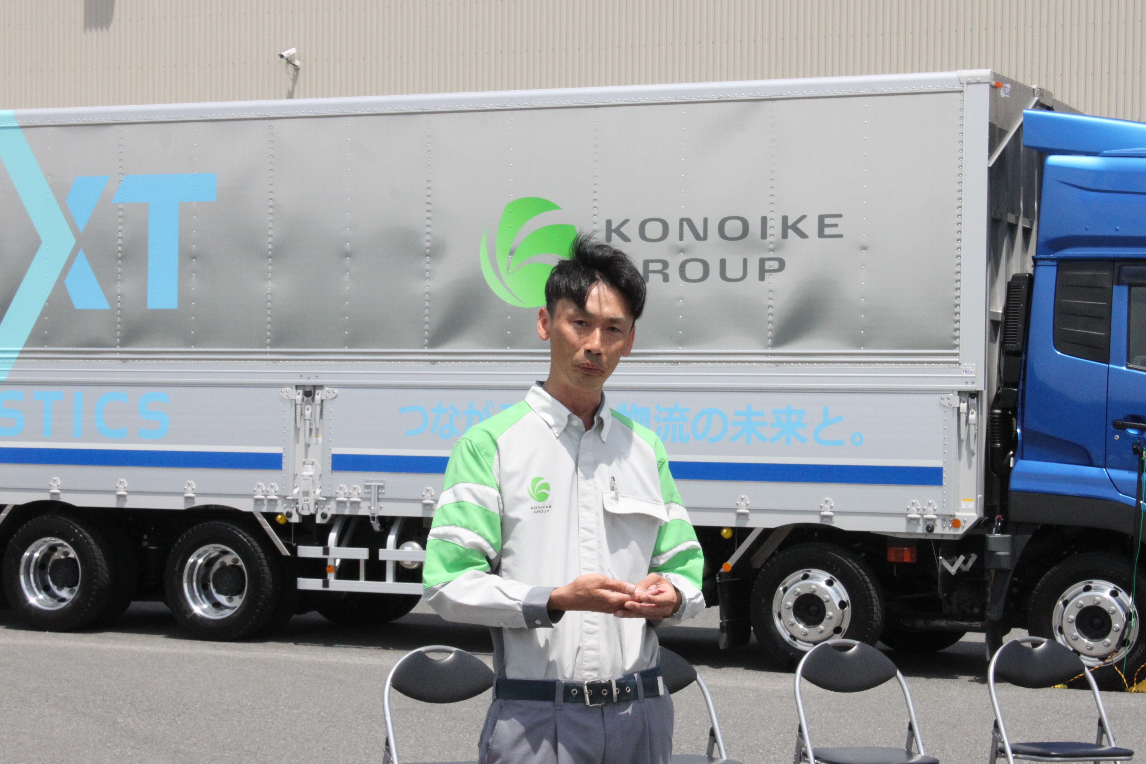 初荷運行を担当した、安達サブグループリーダーの「安全宣言」 （北関東流通センター営業所）