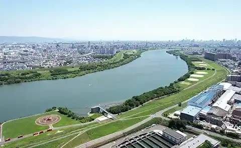 淀川ドローン空撮